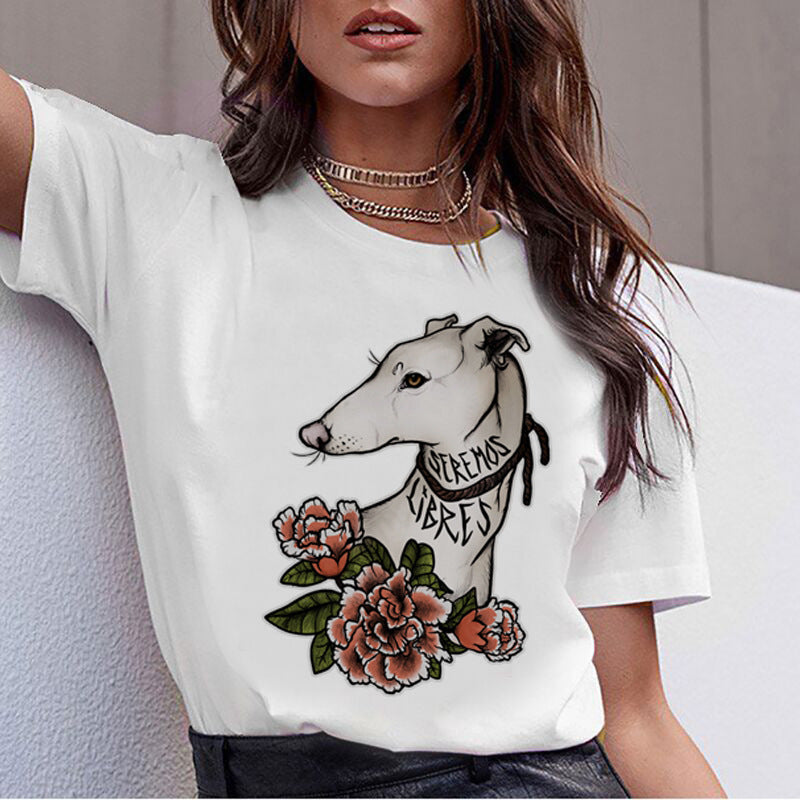 🐶👕 "Puppy Prints Galore: Kawaii Dog Digital Print T-Shirt - Wear Your Woof!" 👕🐶