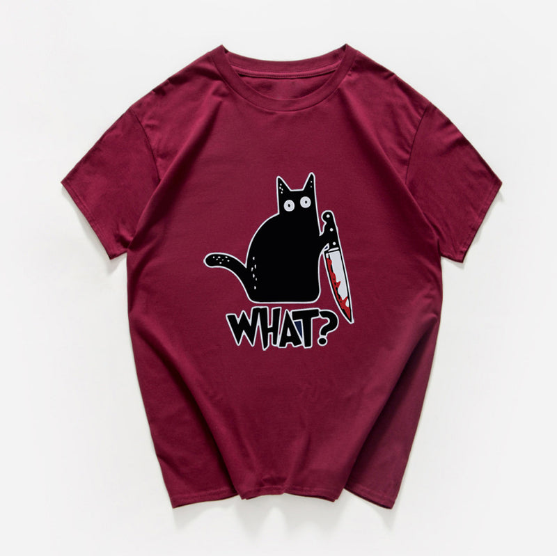 🐱🔪 "Sharp Style: Cat Knives Print T-Shirt for Feline Fashionistas!" 🌟👕