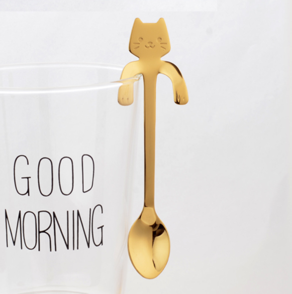 ☕🌟 "Whimsical Brewing: Creative Stainless Coffee Spoon with Cute Cartoon Handle!" 🐾✨