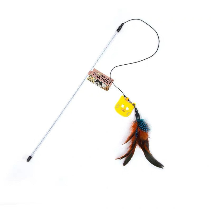 🐛🐱 "Playtime Perfection: Caterpillar Funny Cat Stick Feather Kitten Toy!" 🌟🪱