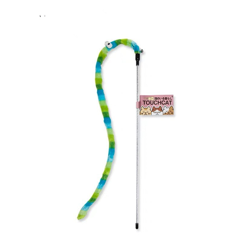 🐛🐱 "Playtime Perfection: Caterpillar Funny Cat Stick Feather Kitten Toy!" 🌟🪱