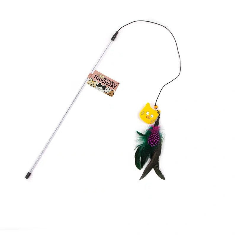 🐛🐱 "Playtime Perfection: Caterpillar Funny Cat Stick Feather Kitten Toy!" 🌟🪱