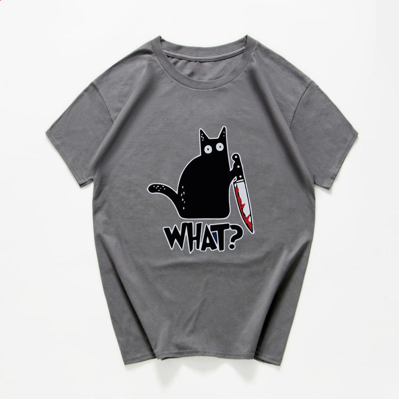 🐱🔪 "Sharp Style: Cat Knives Print T-Shirt for Feline Fashionistas!" 🌟👕