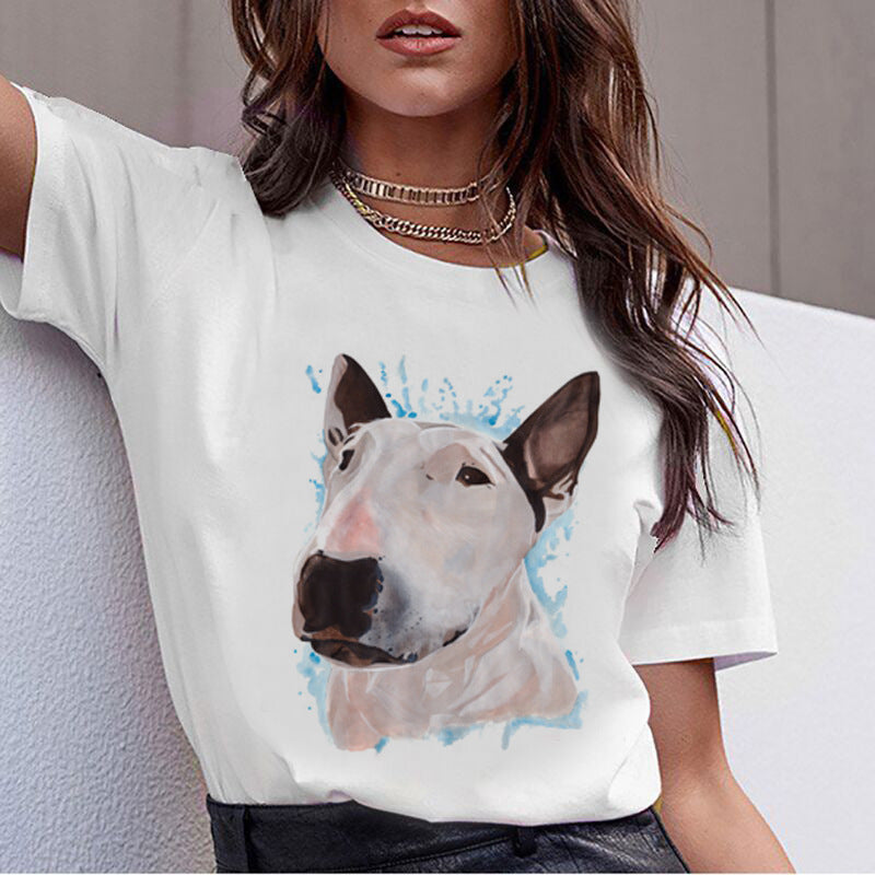 🐶👕 "Puppy Prints Galore: Kawaii Dog Digital Print T-Shirt - Wear Your Woof!" 👕🐶