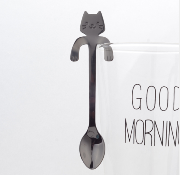 ☕🌟 "Whimsical Brewing: Creative Stainless Coffee Spoon with Cute Cartoon Handle!" 🐾✨