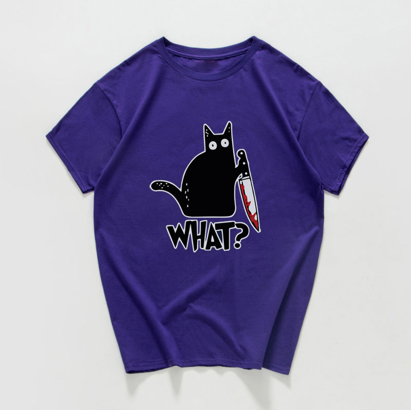 🐱🔪 "Sharp Style: Cat Knives Print T-Shirt for Feline Fashionistas!" 🌟👕