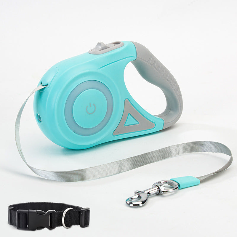 🔦🐾 "Light Up Your Walks: Retractable Leash & Collar Spotlight for Nighttime Safety!" 🐾🔦