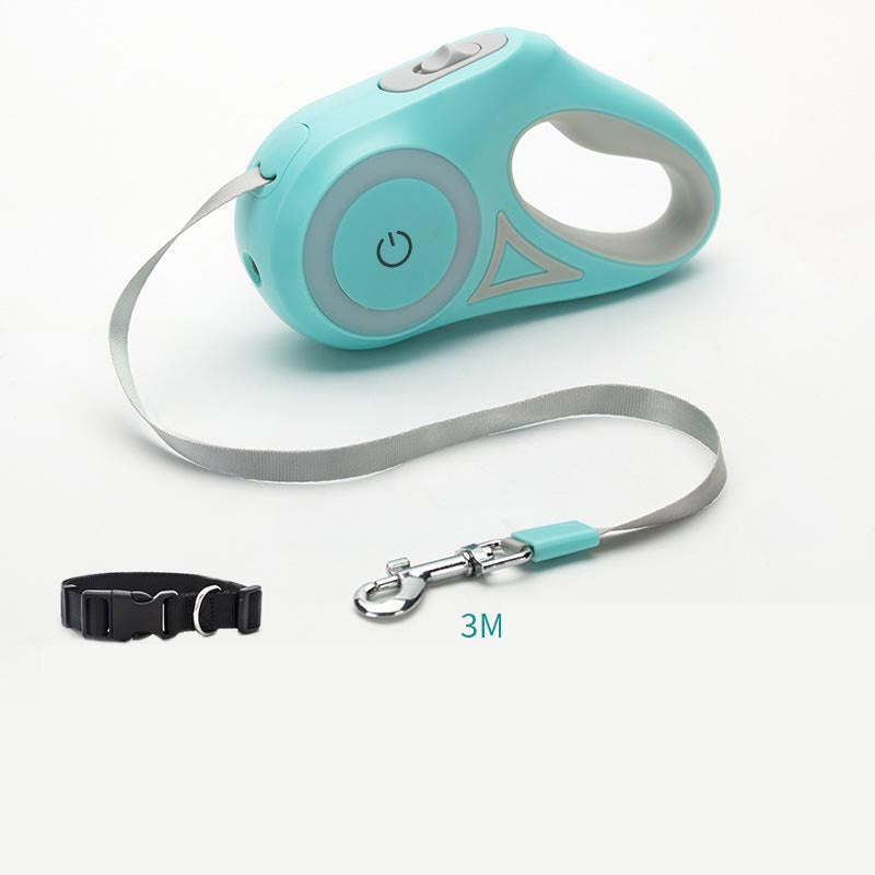 🔦🐾 "Light Up Your Walks: Retractable Leash & Collar Spotlight for Nighttime Safety!" 🐾🔦