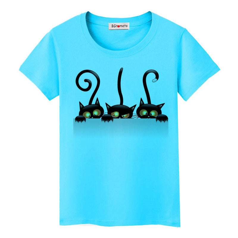 🌟 "Chic and Whimsical: Cartoon Black Cat Lady T-Shirt!" 👩‍🦳🐱