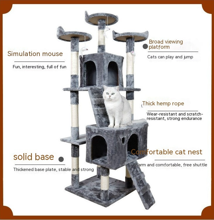 🐾🌿 "Peak Playground: Large Cat Tree Climbing Frame - Ultimate Feline Fun!" 🌿🐾