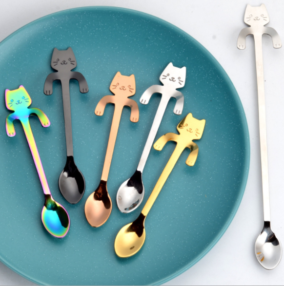 ☕🌟 "Whimsical Brewing: Creative Stainless Coffee Spoon with Cute Cartoon Handle!" 🐾✨