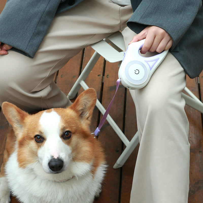 🔦🐾 "Light Up Your Walks: Retractable Leash & Collar Spotlight for Nighttime Safety!" 🐾🔦