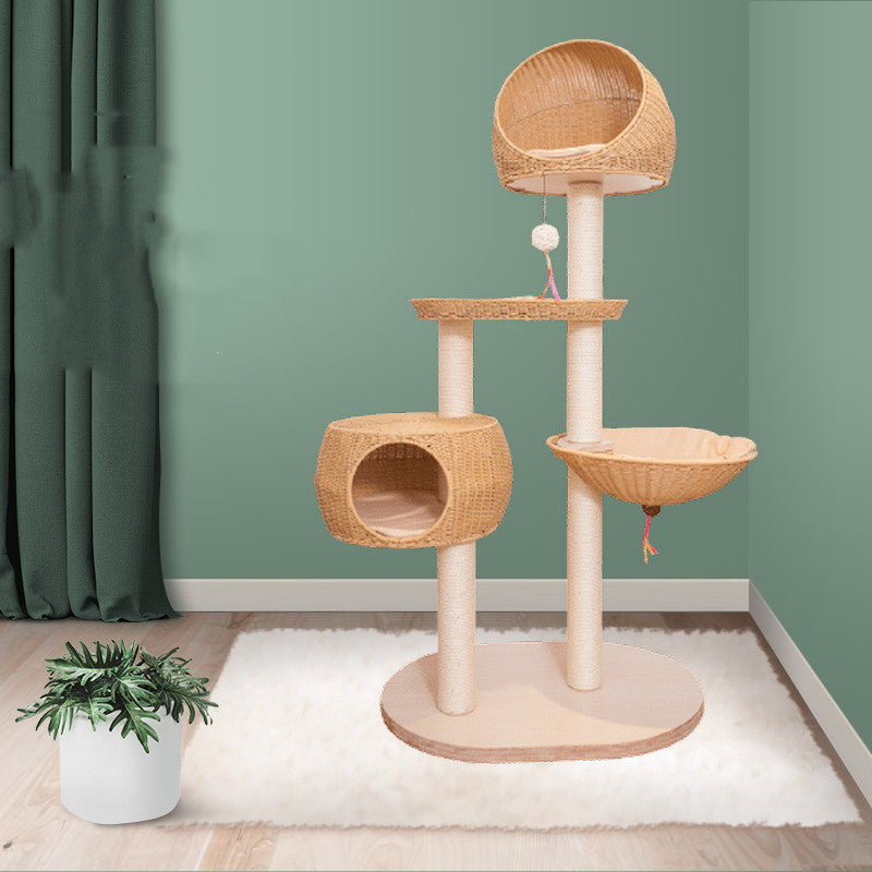 🌟🐱 "Elevate Your Cat's Realm: Experience Luxury with Our Integrated Multi-Layer Solid Wood Cat Tree!" 🐱🌟