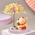 🌿🐱 "Whisker Wishes: Lovely Cat Base Fortune Tree with Crystal Gravel - Purr-fect Feng Shui!" 🐱🌿