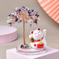 🌿🐱 "Whisker Wishes: Lovely Cat Base Fortune Tree with Crystal Gravel - Purr-fect Feng Shui!" 🐱🌿