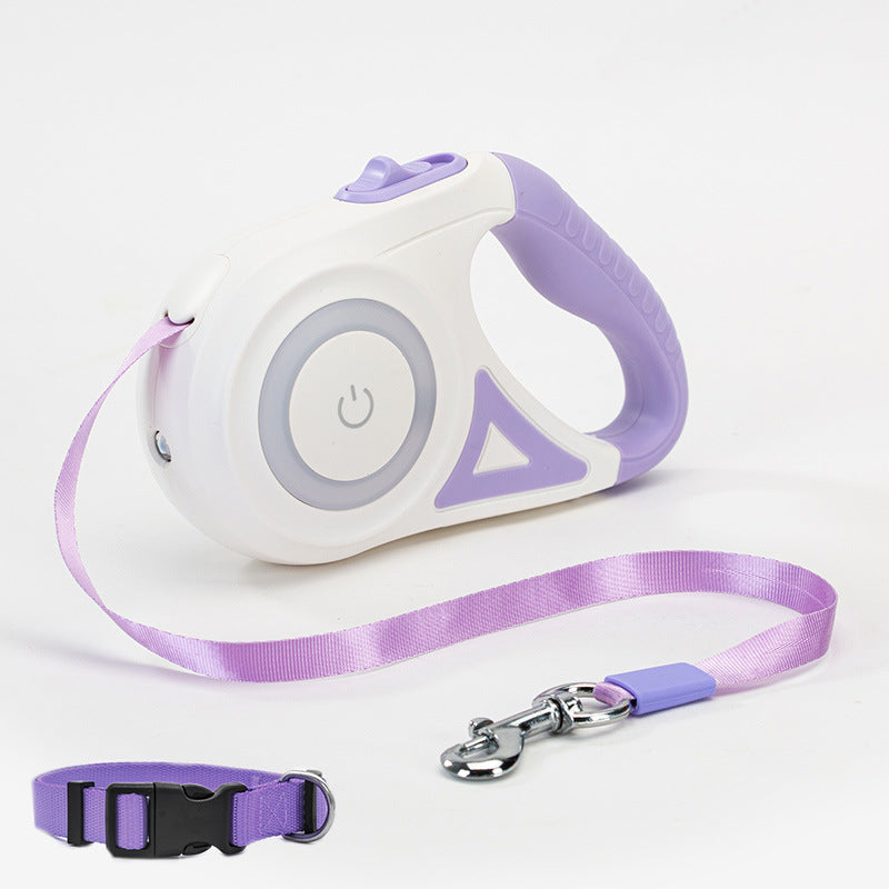 🔦🐾 "Light Up Your Walks: Retractable Leash & Collar Spotlight for Nighttime Safety!" 🐾🔦