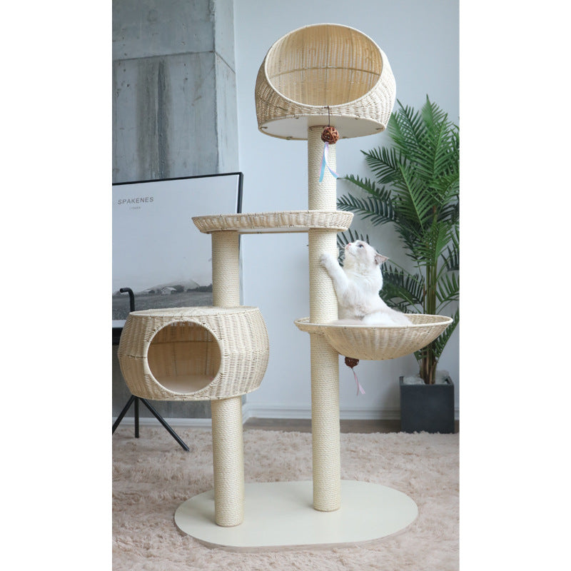 🌟🐱 "Elevate Your Cat's Realm: Experience Luxury with Our Integrated Multi-Layer Solid Wood Cat Tree!" 🐱🌟