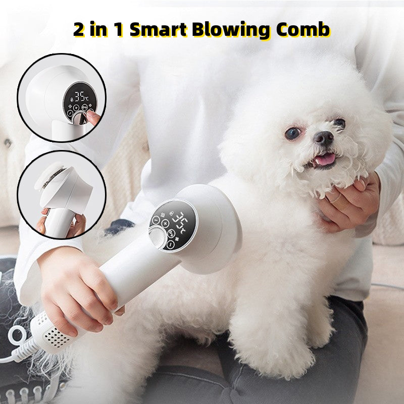 🐾✨ "Gentle Grooming Luxury: Smart Pet Hair Dryer & Grooming Blow Comb - Pamper Your Pet in Style!" ✨🐾