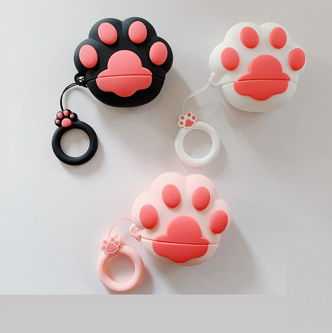 🎵🐾 "Adorable Tunes, Paw-some Protection: Cute Cartoon Cat Paw Bluetooth Earphone Case!" 🌟🐱