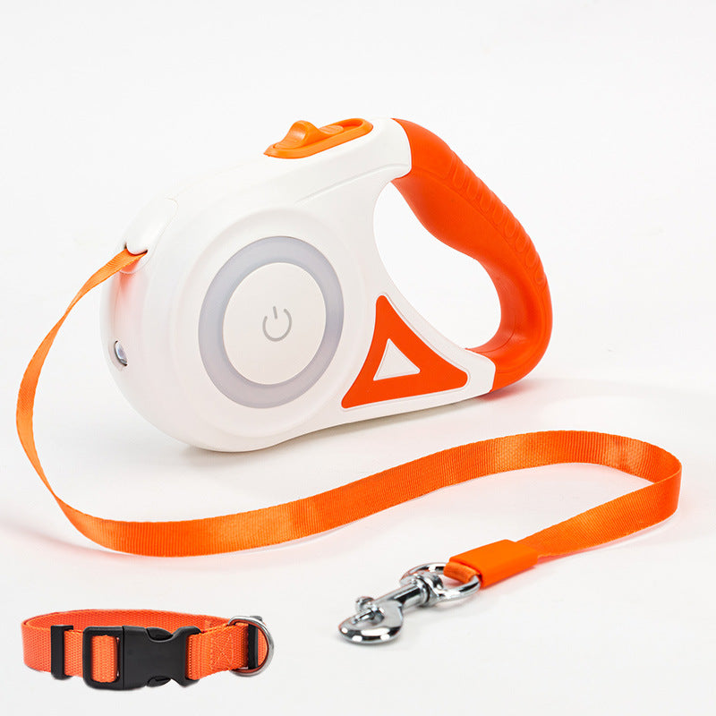 🔦🐾 "Light Up Your Walks: Retractable Leash & Collar Spotlight for Nighttime Safety!" 🐾🔦